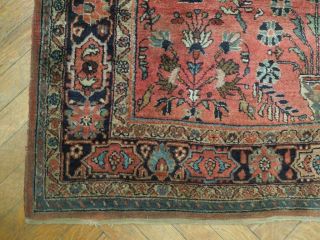 Persian Handmade Rug 4 ' x 7 ' Classic Floral Old Rose Red Wool Sarouk Rug 5