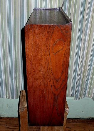 Vintage English OAK two door wall cabinet w/ divided interior / drawer / 2 keys. 10