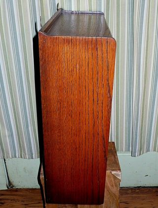 Vintage English OAK two door wall cabinet w/ divided interior / drawer / 2 keys. 8