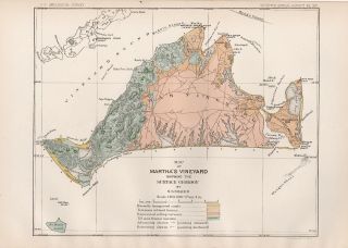 1888 Antique Geology Map Of Martha 