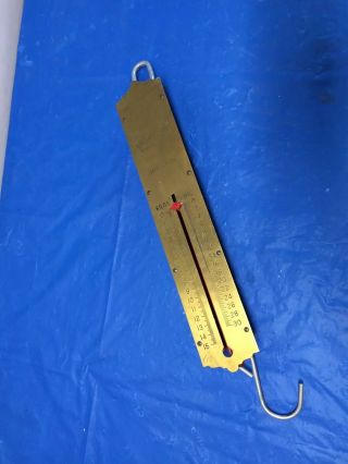 Vintage John Chatillon & Sons Brass Front Plate Hanging Scale (15 Kg) 30LBS 3