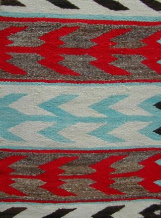 Old Handmade Navajo Rug Classic Design 1940 ' s Very Rare 11
