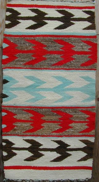 Old Handmade Navajo Rug Classic Design 1940 ' s Very Rare 5