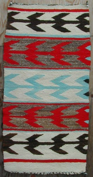 Old Handmade Navajo Rug Classic Design 1940 ' s Very Rare 6
