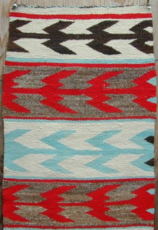 Old Handmade Navajo Rug Classic Design 1940 ' s Very Rare 8