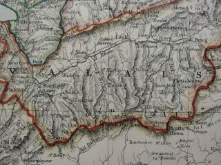 1919 MAP SWITZERLAND VALAIS BERN LUZERN VAUD GENEVA ZURICH URI GRISON AARGAU 2