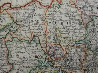 1919 MAP SWITZERLAND VALAIS BERN LUZERN VAUD GENEVA ZURICH URI GRISON AARGAU 3
