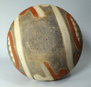 REPRO Pre - Columbian era Mississippian Flared Neck Red Face Pottery Vessel Bottle 4