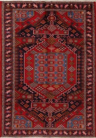 Unbeatable Geometric Bakhtiari Oriental Hand - Knotted 7x10 Wool Area Rug