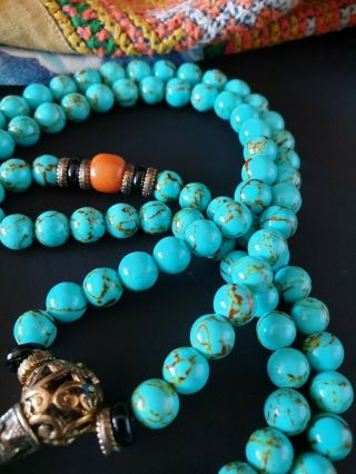 Old Tibetan Meditation Prayer Mala Necklace with Local Stones …beautiful collect 10