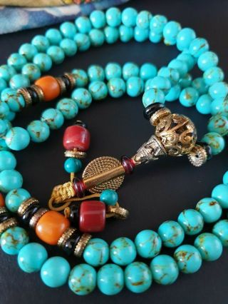 Old Tibetan Meditation Prayer Mala Necklace With Local Stones …beautiful Collect