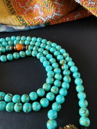 Old Tibetan Meditation Prayer Mala Necklace with Local Stones …beautiful collect 3