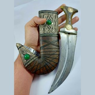 Vintage Islamic Dagger Yemen Jambiya knife Handmade Arabic Oman khanjar Rare Old 12
