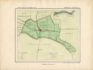 Antique Map - Netherlands - Town Plan - Klaaswaal - Zuid Holland - Kuyper - Kuijper - 1865