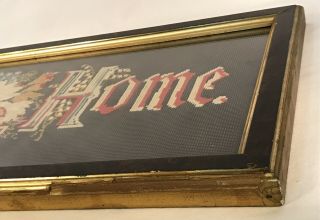 Antique Victorian Paper Punch Sampler “God Bless Our Home” Frame 11