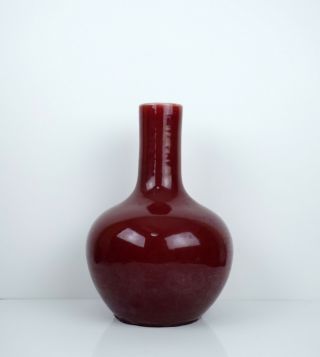 A Large Copper - Red Glazed Bottle Vase