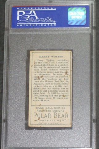 1911 T205 Gold Border HARRY WOLTER Polar Bear Baseball Card PSA 4 VG - EX Antique 4