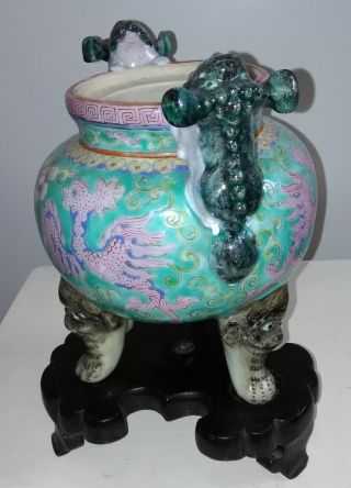 Antique chinese porcelain foo dog incense burner late Republic or early PROCH 3