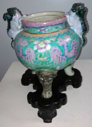 Antique chinese porcelain foo dog incense burner late Republic or early PROCH 4