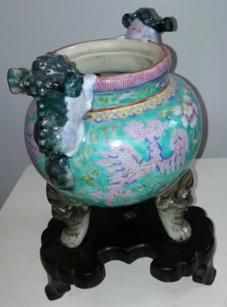 Antique chinese porcelain foo dog incense burner late Republic or early PROCH 5