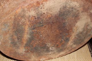 LARGE Antique Cast Iron Cauldron Cooking Pot W/Lid & Handle - Oval Shape Primitive 11