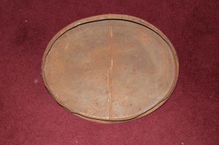 LARGE Antique Cast Iron Cauldron Cooking Pot W/Lid & Handle - Oval Shape Primitive 7