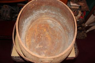 LARGE Antique Cast Iron Cauldron Cooking Pot W/Lid & Handle - Oval Shape Primitive 8
