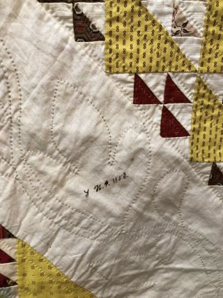 Dated 1853 Birds In Air Quilt 6