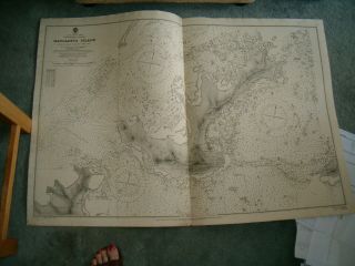 Vintage Admiralty Chart 3673 South Pacific Ocean - Mangareva Island 1908 Edn