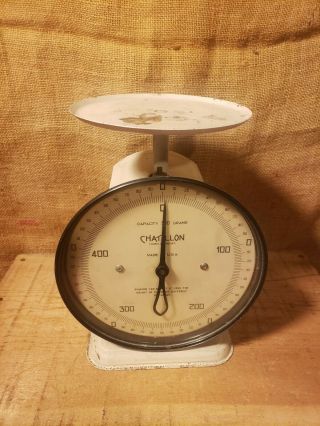 Chatillon Metal Scale 500 Grams Capacity Old Vintage Country Kitchen Scales