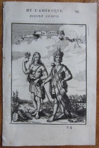 Mallet: Man And Woman Indians Virginia - 1683