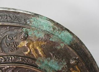 H768: Chinese ancient style mirror of quality heavy copper w/fine relief work 3