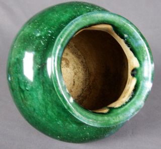 Antique Chinese Monochrome Apple Green Shiwan Stoneware Vase 8