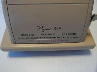 Paymaster Check Ribbon Writer Series 8000 Beige Color Has Dust Cover & Key 3