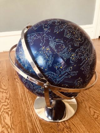 Vintage Rand Mcnally Celestial 12 " Globe W Stars,  Zodiac,  Other Constellations