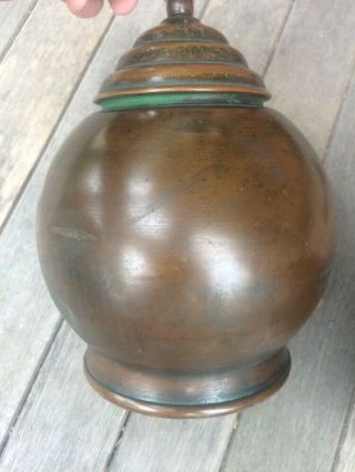 Pair Antique Vintage Arts Crafts Mission Copper End Table Lamps 1930 19” 5
