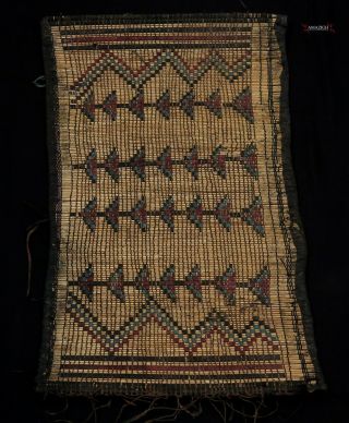 Old Woven Straw Leather Carpet – Tuareg – Niger