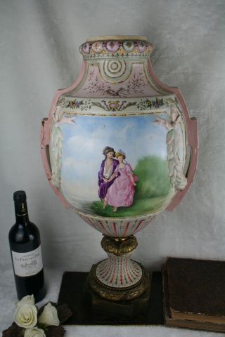 Exclusive French XL porcelain vase marked reine Marguerite thomas 1888 10
