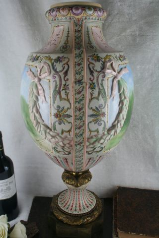 Exclusive French XL porcelain vase marked reine Marguerite thomas 1888 6