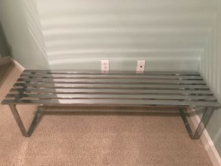 7 Slat Chromed Steel Mid Century Bench Or Table Milo Baughman