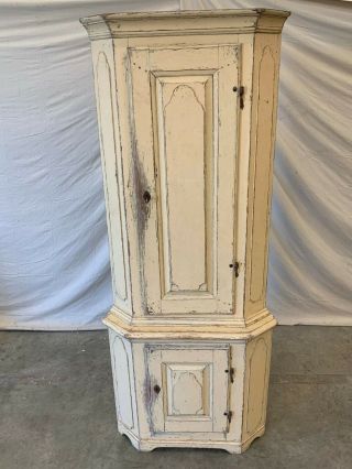 Swedish Antique Painted Corner Cabinet