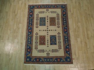 TIGHT WEAVE 4 ' x 6 ' hand - spun wool Fine Natural Dyes Hand Woven Chobi Rug 2