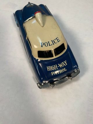 Vintage Tin 1950s Flare Friction Police Highway Patrol Car 2