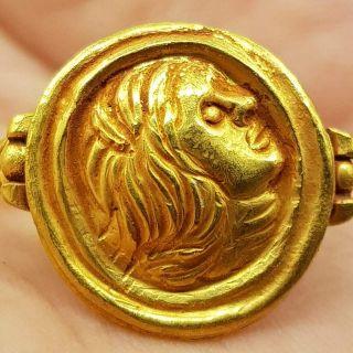 Roman Wonderful Emperor Stunning 22k Karat Gold Old Ring 65