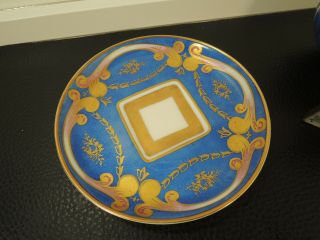 Antique Sevres Porcelain BLUE GOLD DIAMOND Base Cup Saucer c18th - rare 6