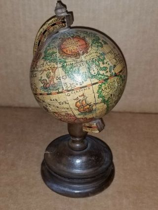 Vintage Italian Old World Globe 8 1/2” Small Made In Italy