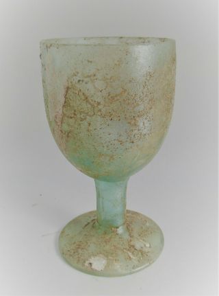 Scarce Circa 100 - 300ad Roman Era Iridescent Glass Goblet