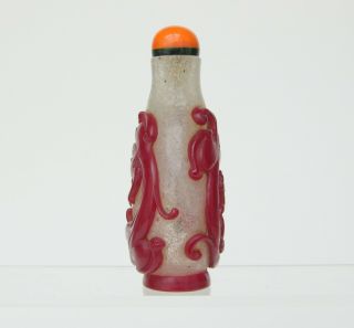 Chinese Glass Overlay Snuff Bottle 18th/19thC 2