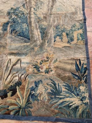 Antique French Aubusson Tapestry 18th - Century Verdure 173 X 224 Cm 5
