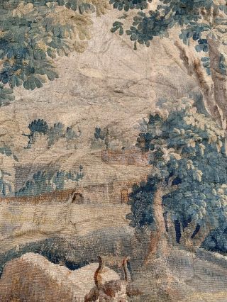 Antique French Aubusson Tapestry 18th - Century Verdure 173 X 224 Cm 6